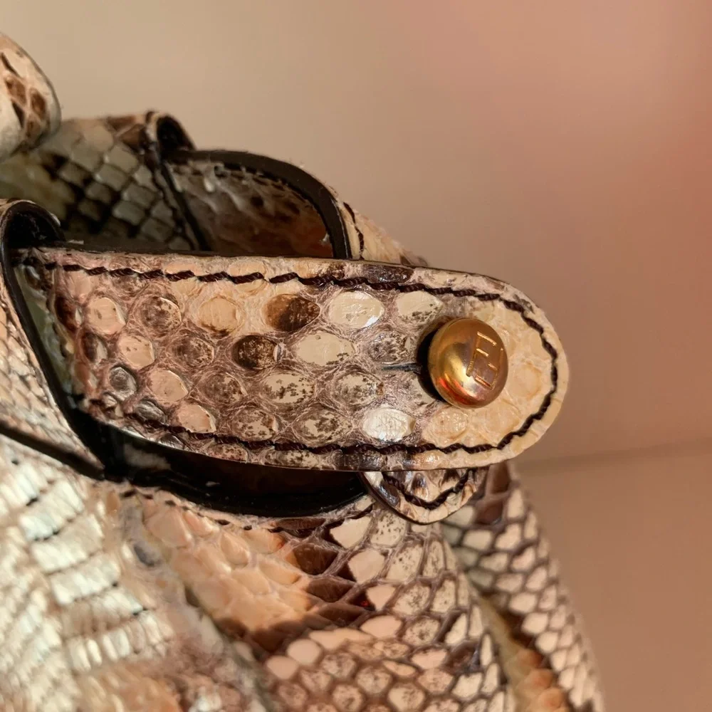 Fendi python peekaboo handle bag crossbody